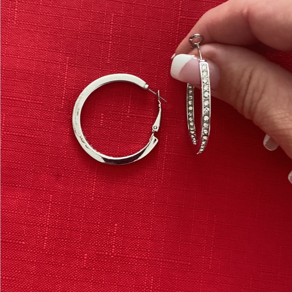 Costume Hoop Earrings with Stones